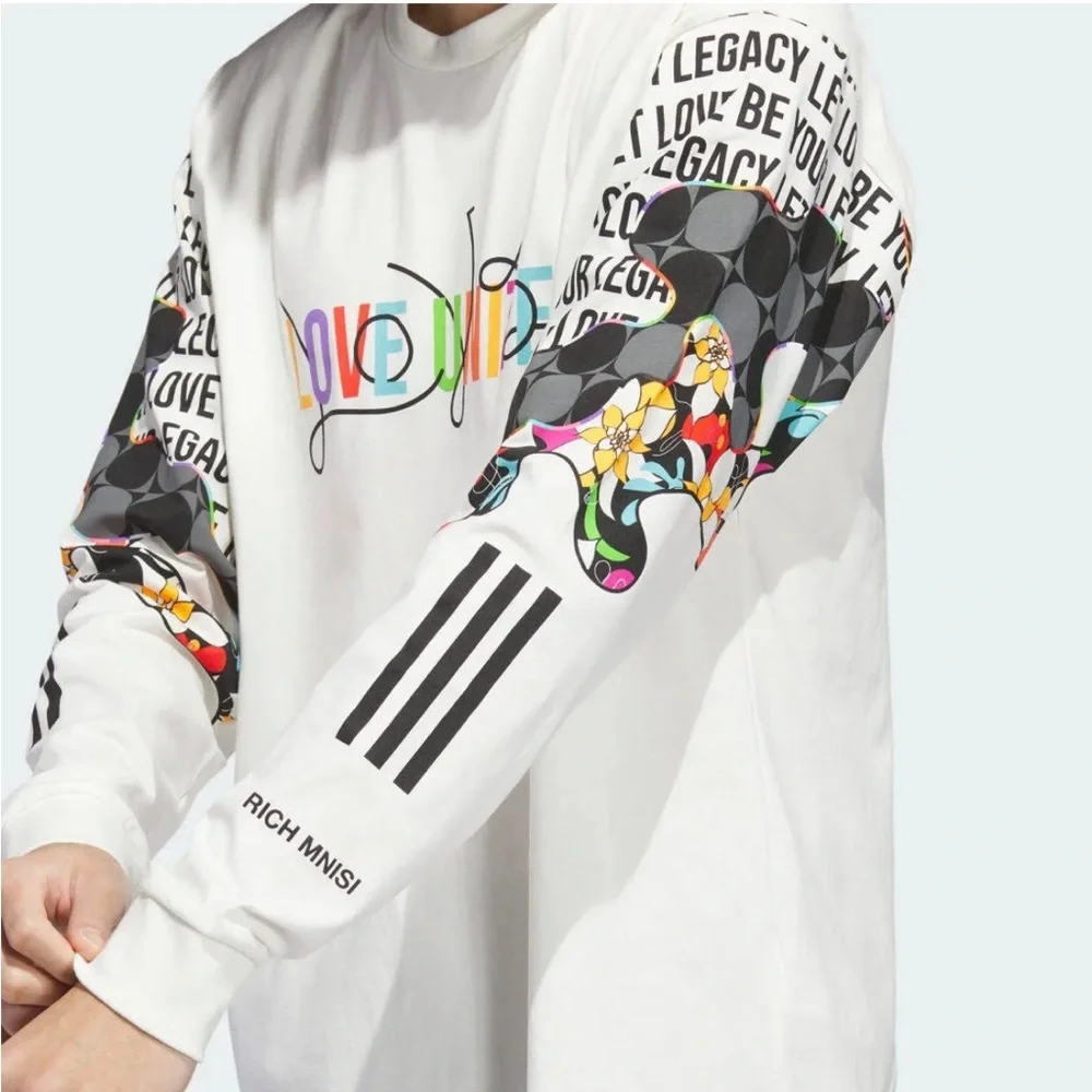 Adidas Long Sleeve Graphic Pride Let Love Be Your Legacy T-Shirt Unisex 3XL
